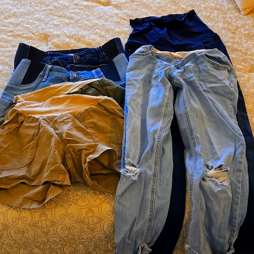 Maternity shorts and jeans